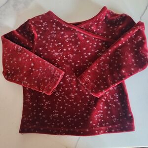 Vintage y2k Just Friends Toddler Girls Red Velvet Snowflake Long Sleeve Size 3T
